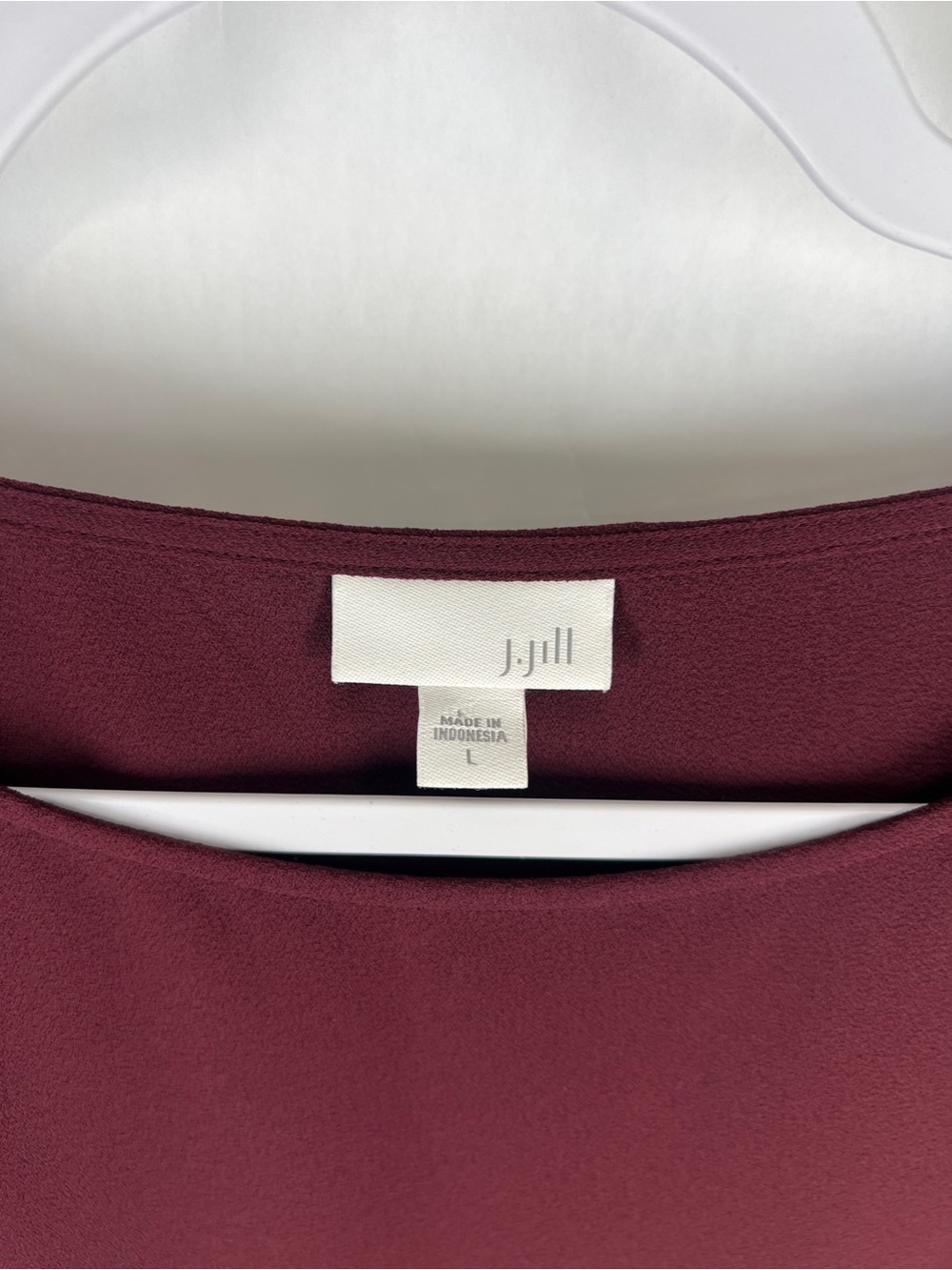 J. Jill Wine Burgundy Pleated-Hem Blouse - Picture 3 of 12